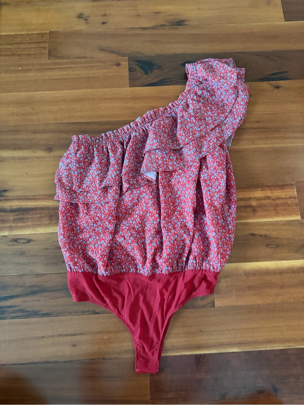 Red floral bodysuit
